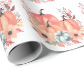 Papier Cadeau Citrouille d'aquarelle de automne Boho (Coin rond)