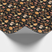 Papier Cadeau Citrouille d'aquarelle orange et noir Motif d'auto (Coin)