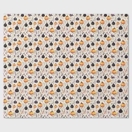 Papier Cadeau Citrouille d'automne (Plat)