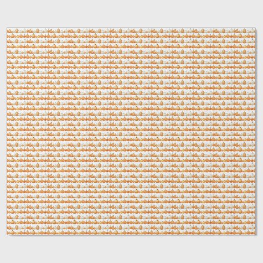 Papier Cadeau Citrouille d'automne : Motif d'illustration aquare (Plat)