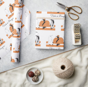 Papier Cadeau Citrouille de dessin mignon Penguin Drôle Hallowee