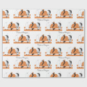 Papier Cadeau Citrouille de dessin mignon Penguin Drôle Hallowee (Plat)