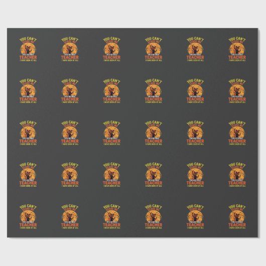 Papier Cadeau Citrouille de Halloween pour enseignant retraité D (Plat)