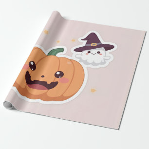 Papier Cadeau Citrouille de Kawaii Halloween