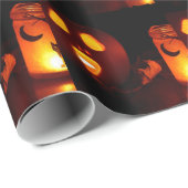 Papier Cadeau Citrouille d'éclairage papier d'emballage Hallowee (Coin rond)