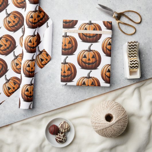 Papier Cadeau Citrouille d'Halloween (Artisanat)