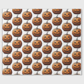 Papier Cadeau Citrouille d'Halloween (Plat)