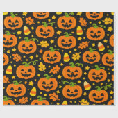 Papier Cadeau Citrouille d'Halloween (Plat)