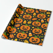 Papier Cadeau Citrouille d'Halloween (Déroulé)