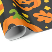 Papier Cadeau Citrouille d'Halloween (Coin rond)