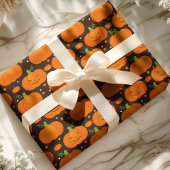 Papier Cadeau Citrouille d'Halloween Jack O'Lantern Motif