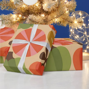 Papier Cadeau Citrouille d'Halloween lunatique Motif sans coutur