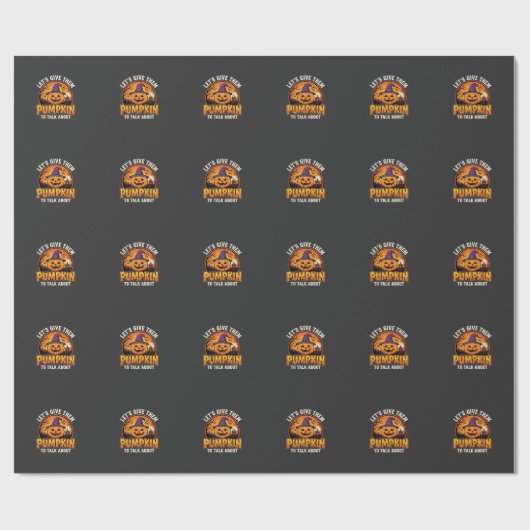 Papier Cadeau Citrouille drôle de conception de jeu de mots Hall (Plat)