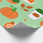 Papier Cadeau citrouille épice café pastel vert (Coin)