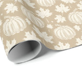 Papier Cadeau Citrouille et Feuille (Coin rond)