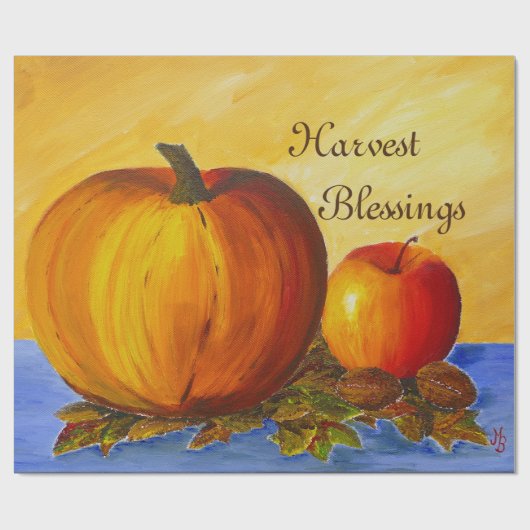 Papier Cadeau Citrouille et noix (Plat)