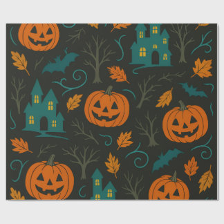 Papier Cadeau Citrouille Haunt Motif