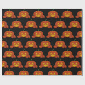 Papier Cadeau Citrouille Jack-o-lanterne (Plat)