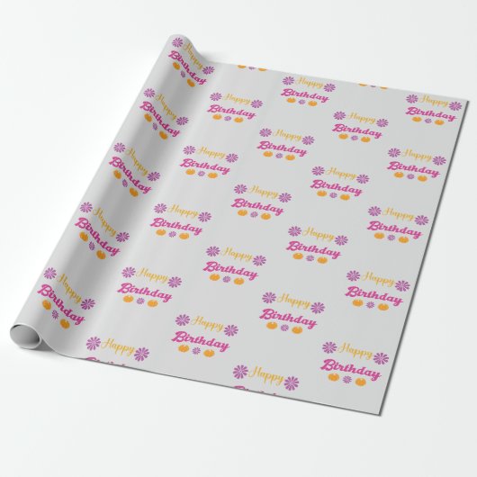 Papier Cadeau Citrouille Joyeux anniversaire (Déroulé)