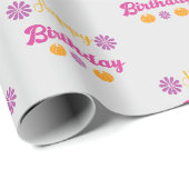 Papier Cadeau Citrouille Joyeux anniversaire (Coin rond)