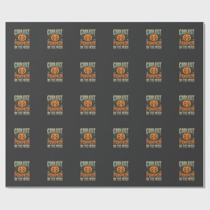 Papier Cadeau Citrouille la plus cool du patch Design Halloween_