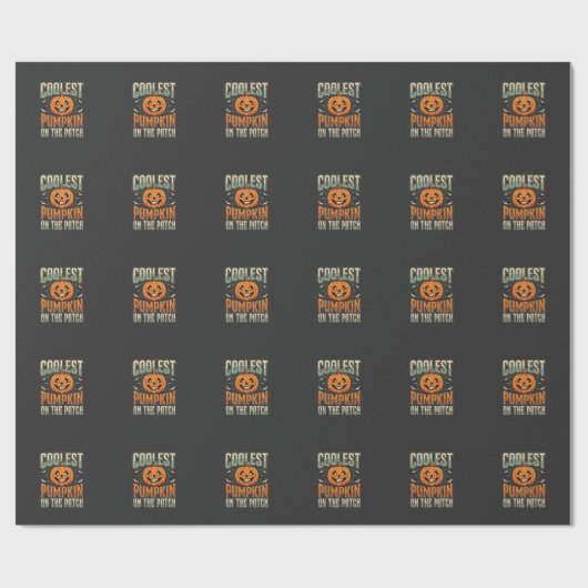 Papier Cadeau Citrouille la plus cool du patch Design Halloween_ (Plat)