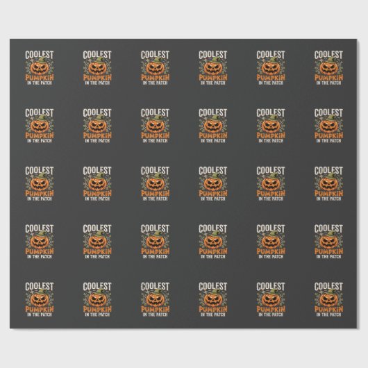 Papier Cadeau Citrouille la plus cool du patch design Halloween (Plat)