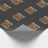 Papier Cadeau Citrouille la plus cool du patch design Halloween (Coin)