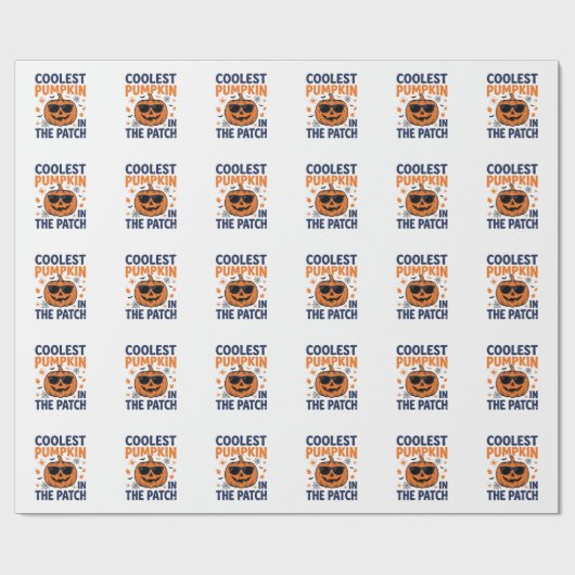 Papier Cadeau Citrouille la plus cool du patch Halloween Shirt_1 (Plat)