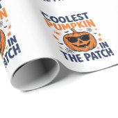 Papier Cadeau Citrouille la plus cool du patch Halloween Shirt_1 (Coin rond)
