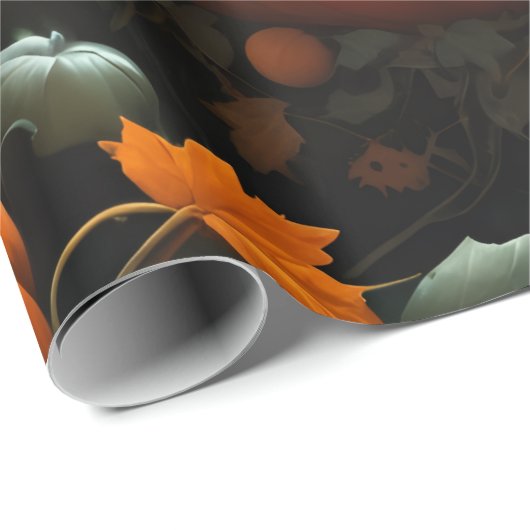 Papier Cadeau Citrouille mal (Coin rond)