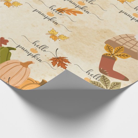 Papier Cadeau Citrouille Mignonne (Coin)