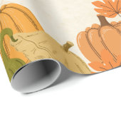 Papier Cadeau Citrouille Mignonne (Coin rond)
