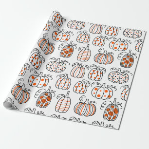 Papier Cadeau Citrouille minimaliste moderne – Abstrait orange