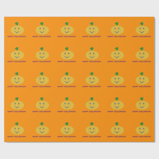 Papier Cadeau Citrouille orange (Plat)