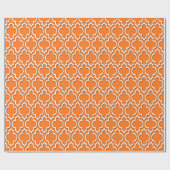 Papier Cadeau Citrouille Orange Blanc XL Quatrefoil Marocain #7D (Plat)
