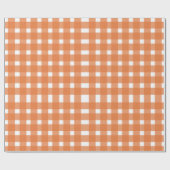 Papier Cadeau Citrouille Orange En vichy Baby shower d'automne (Plat)