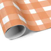 Papier Cadeau Citrouille Orange En vichy Baby shower d'automne (Coin rond)