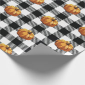 Papier Cadeau Citrouille Peinture Black Check Motif (Coin)