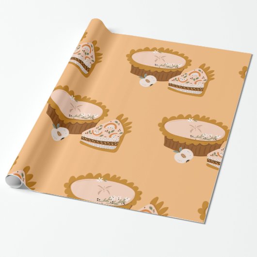Papier Cadeau Citrouille Pies (Déroulé)
