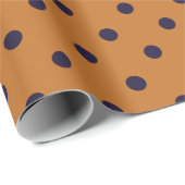 Papier Cadeau Citrouille + Points violets (Grand) (Coin rond)