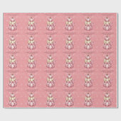 Papier Cadeau Citrouille rose bébé fille douche (Plat)