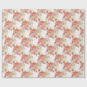 Papier Cadeau Citrouille rose et Fleurs Cadeau Faveur (Plat)