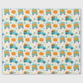 Papier Cadeau Citrouille sur un camion motif d'action de grâce (Plat)