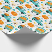 Papier Cadeau Citrouille sur un camion motif d'action de grâce (Coin)