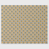 Papier Cadeau Citrouille tiré à la main Vérification Imprimer Pa (Plat)