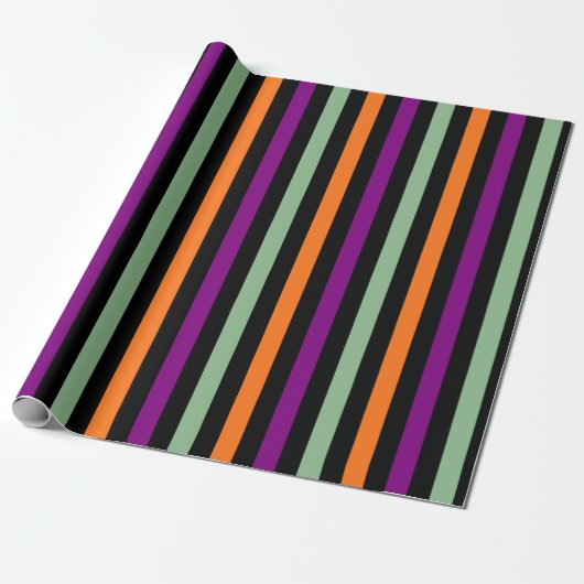 Papier Cadeau Citrouille, violet, vert et noir (Déroulé)