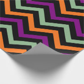 Papier Cadeau Citrouille, violet, vert et noir Chevron raypes (Coin)