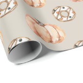 Papier Cadeau Citrouilles dans Donuts Motif (Coin rond)