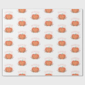 Papier Cadeau Citrouilles d'aquarelle de chute (Plat)